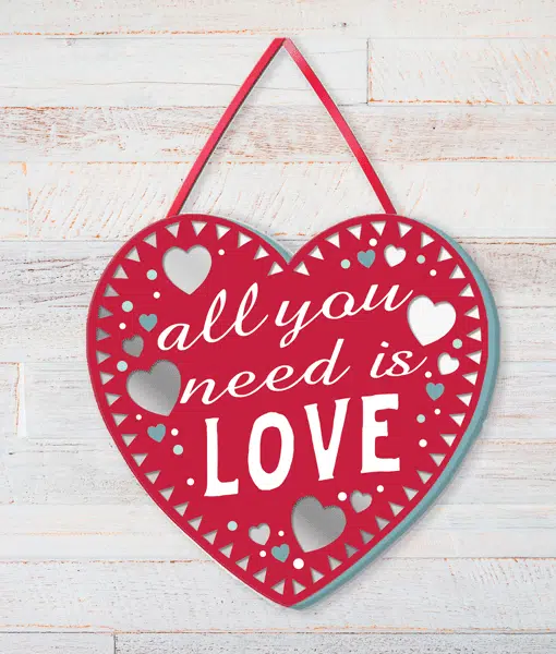 All You Need Is Love – Heart Shaped Plaque Family