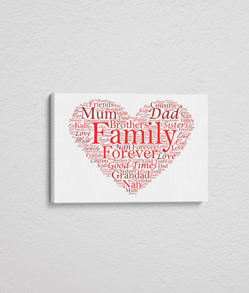 Mum Dad Nan Wedding Birthday Personalised Love Heart Word Art Print Great Gift 