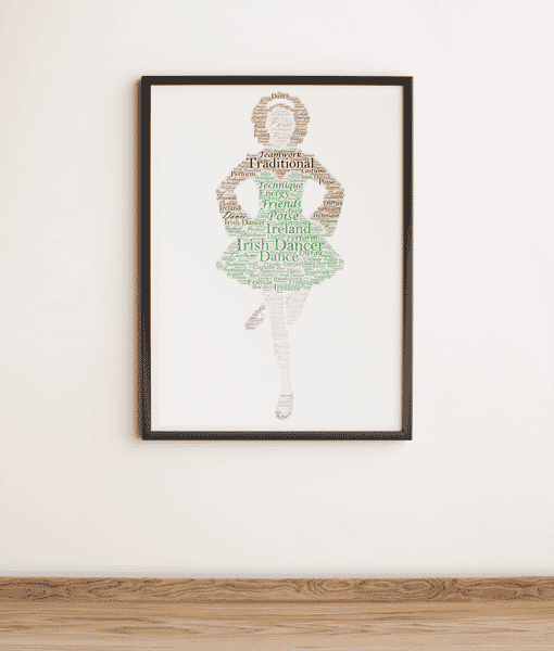 Personalised Irish Dancer Word Art Print – Irish Dancing Gift Dance Gifts