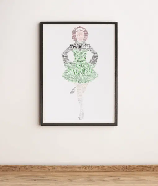 Personalised Irish Dancer Word Art Print – Irish Dancing Gift Dance Gifts