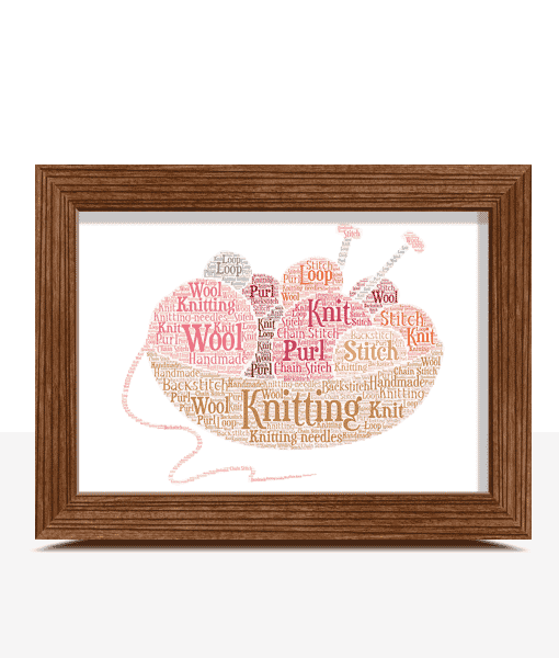 Personalised Knitting Word Art – Knitter Gift