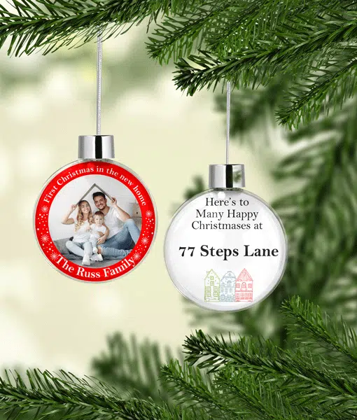 New Home Photo Bauble – First Christmas in New Home Gift Christmas