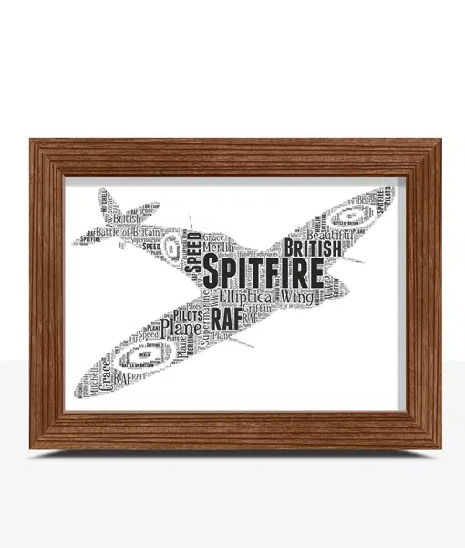 Personalised RAF Spitfire Plane Word Art Military Gifts