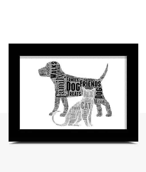 Pet Cat And Dog Word Art Print Animal Prints