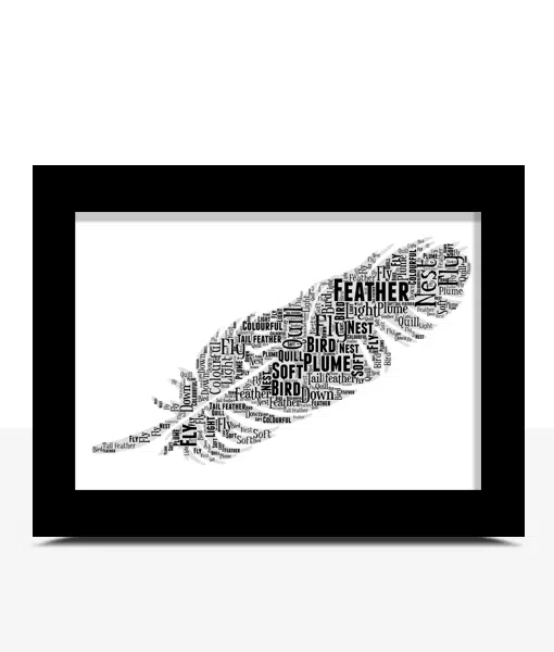 Feather Word Art – Personalised Good Luck Gift Good Luck Gifts