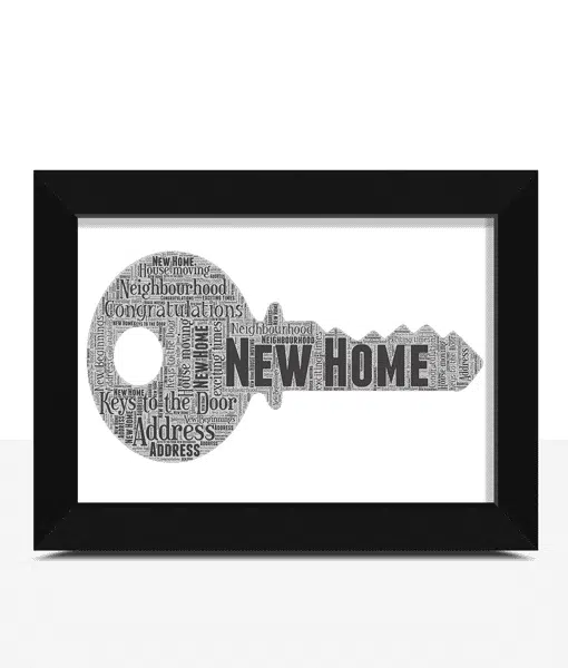 Personalised Key Word Art – New Home Gift New Home
