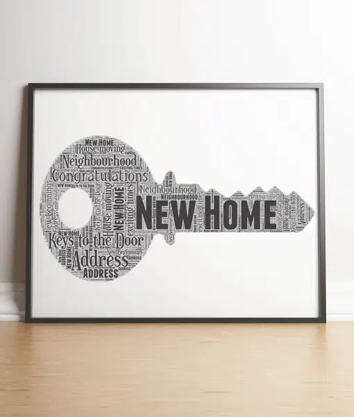 Personalised Key Word Art – New Home Gift New Home