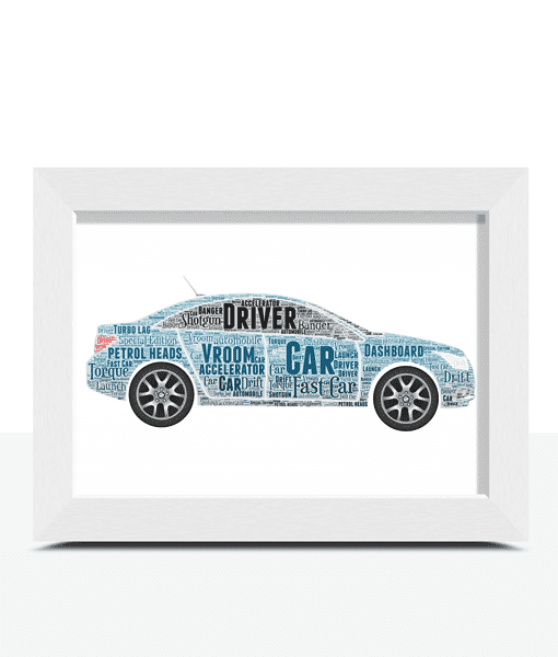 LUXURY BENTLEY CAR personalised word art picture with frame and mount 