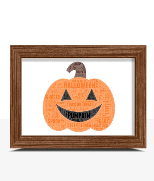 Halloween Pumpkin Word Art Print