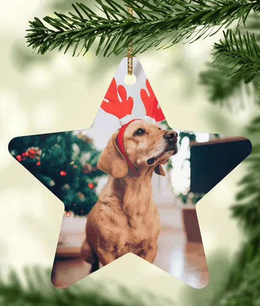 Ceramic Star – Photo Christmas Decoration – Add Any Photo Christmas