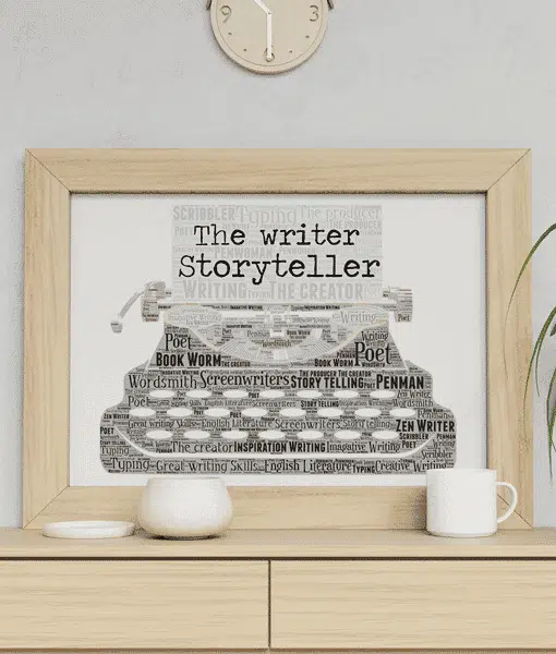 Personalised Typewriter gift | TypewriterWord Art Print Teacher Gifts