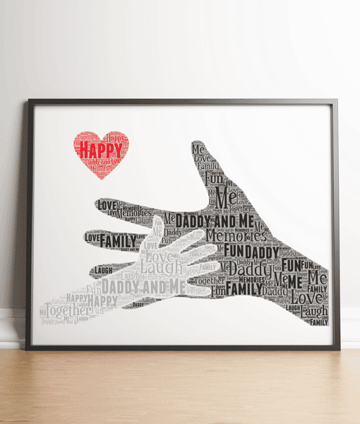 Daddy and Me – Personalised Word Art Gift Fathers Day Gifts