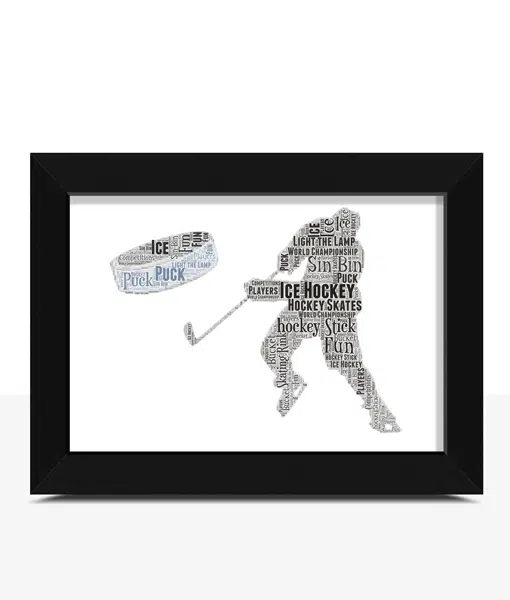 Personalised Ice Hockey Word Art Picture Frame Gift Sport Gifts