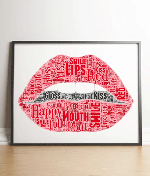 Lips Word Art Print