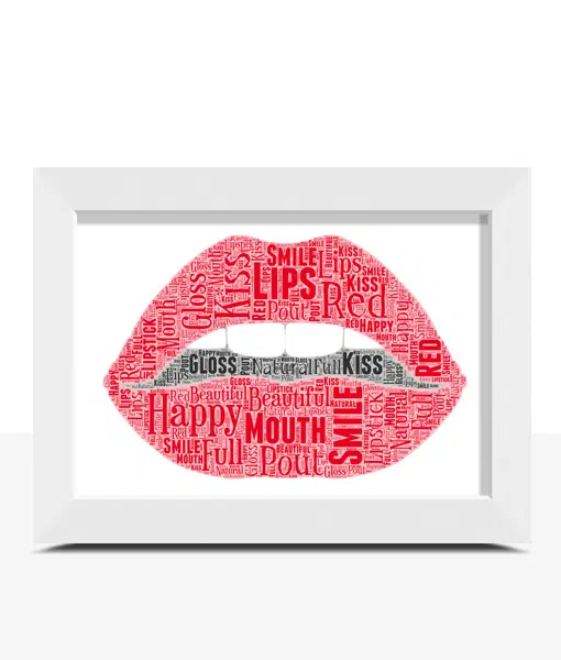 Lips Word Art Print