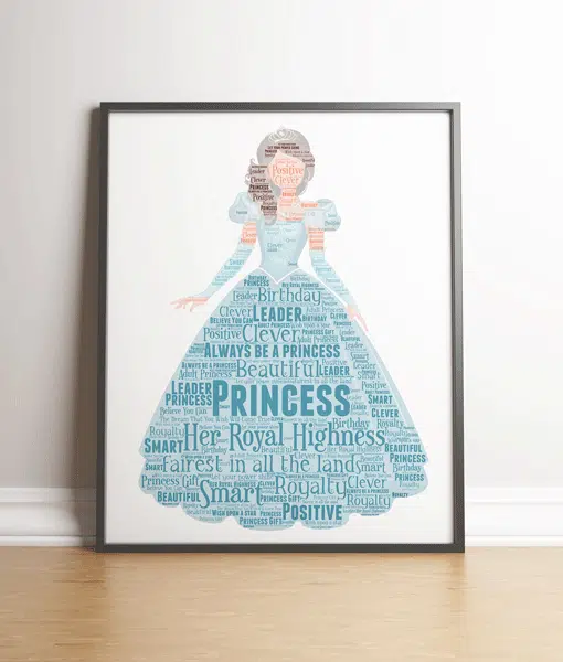 Princess Word Art Print Gifts For Children
