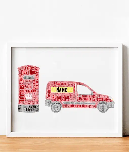 Personalised Postman – Postwoman Word Art Gift
