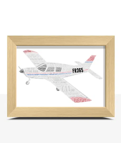 Personalised Light Aircraft Plane – Aviation Word Art Travel