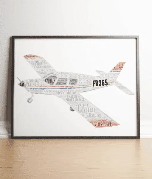 Personalised Light Aircraft Plane – Aviation Word Art Travel