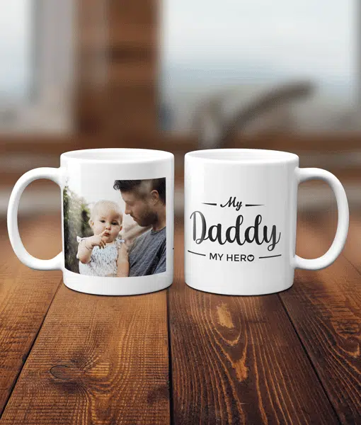 My Hero – Personalised Named Photo Mug – Thank You Appreciation Gift Fathers Day Gifts