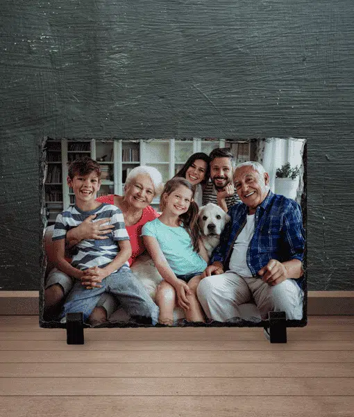 Personalised Rectangle Rock Photo Slate – With Stand Anniversary Gifts