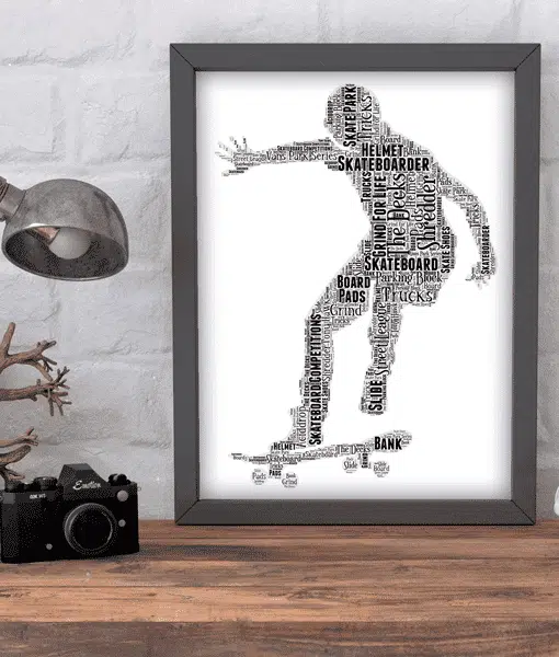 Skateboarding Word Art Print Gifts For Children
