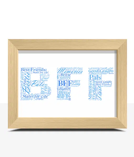 BFF Personalised Word Art Gift Gifts For Friends