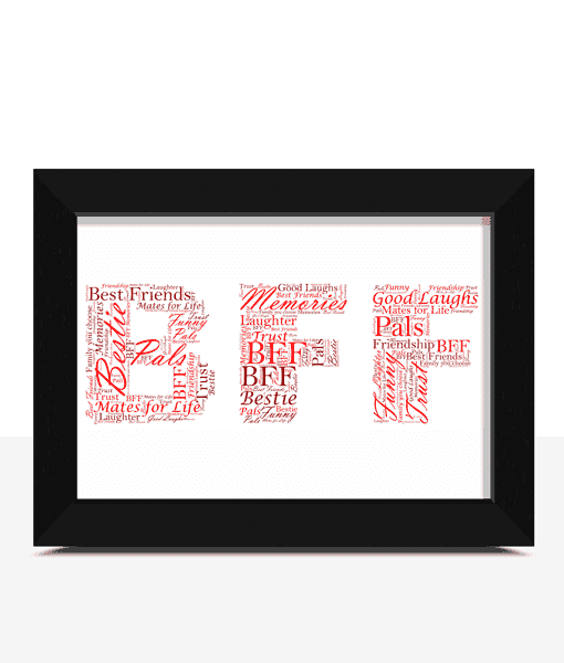 BFF Personalised Word Art Gift Gifts For Friends