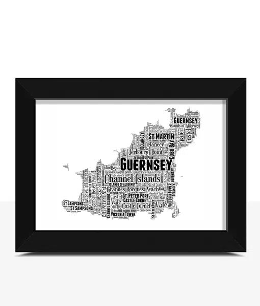 Personalised Guernsey Word Art Map Maps