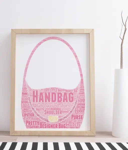 Personalised Handbag Word Art Print Gifts For Her