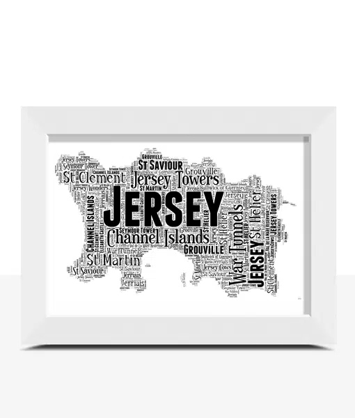 Personalised Jersey Word Art Map Maps