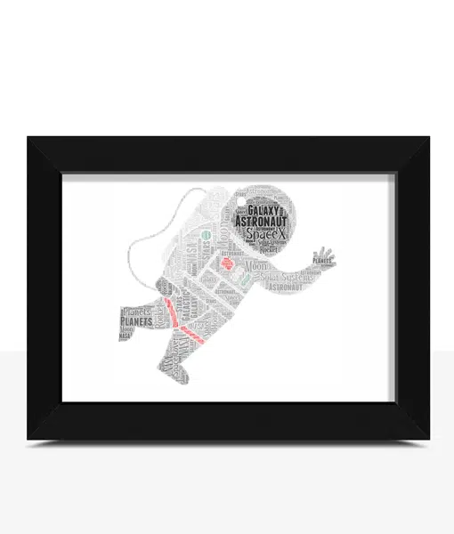 Personalised Astronaut Word Art Print Gifts For Children