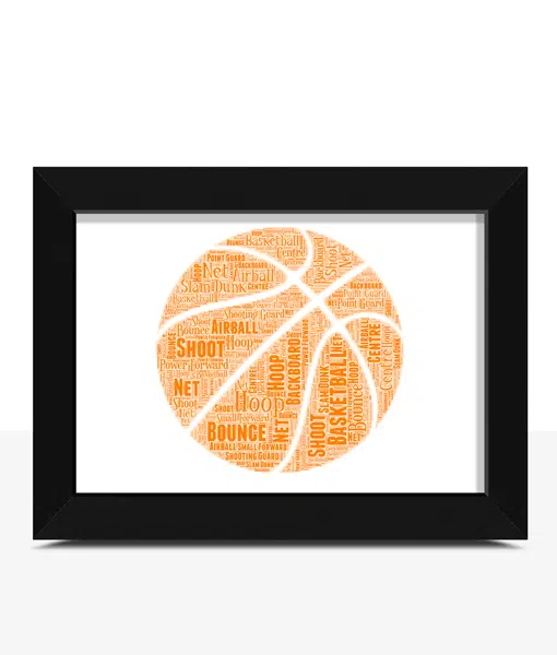 Personalised Basketball Word Art Sport Gifts