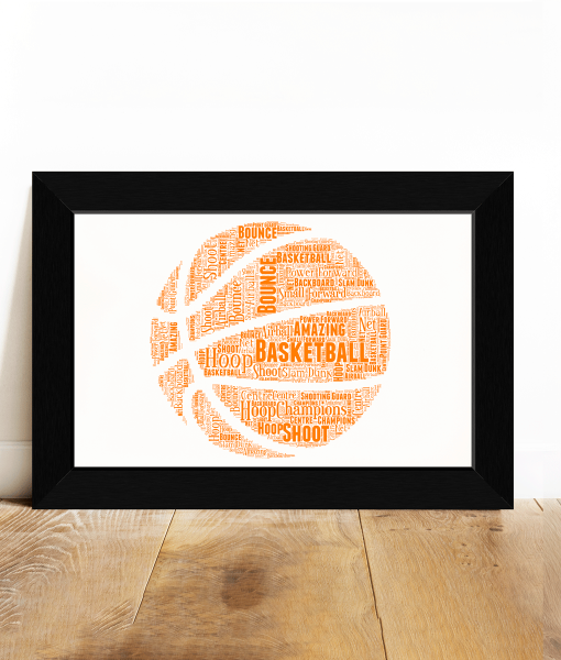 Personalised Basketball Word Art Sport Gifts