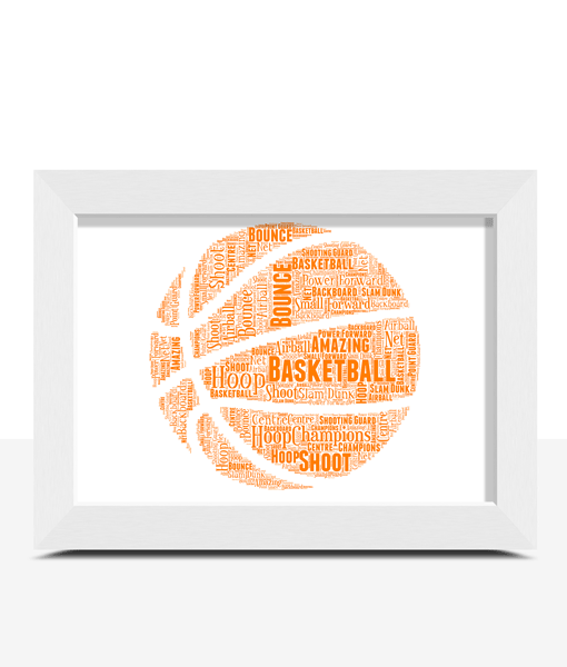 Personalised Basketball Word Art Sport Gifts