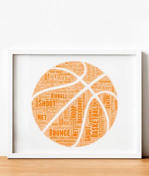 Personalised Basketball Word Art Sport Gifts