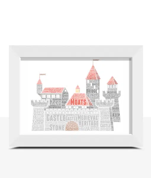Personalised Castle Word Art Print Gifts For Children