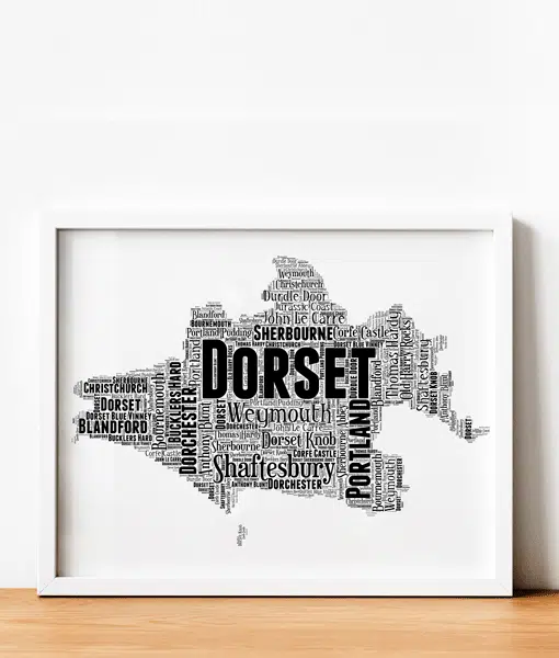 Personalised Dorset Word Art Map Maps