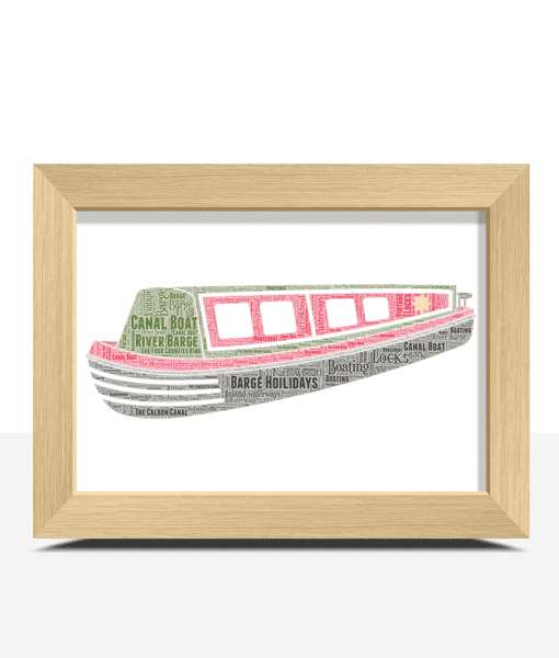 Personalised Our Canal Side Home Barge Red Boat A4 Prints NO FRAME INCLUDED Gift