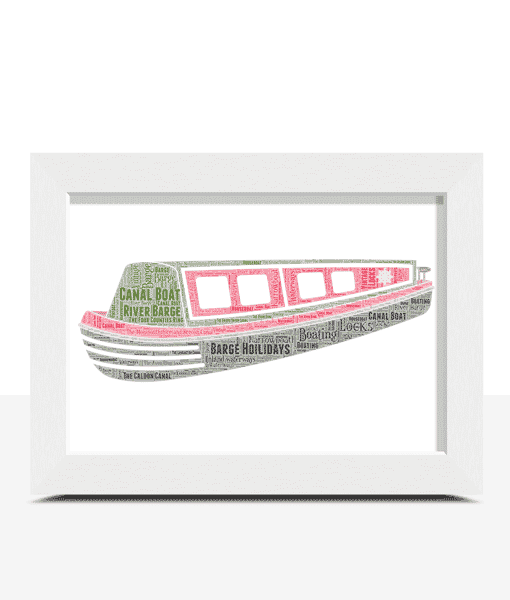 Personalised Narrow Boat Word Art Print – Canal Lover Gift Travel