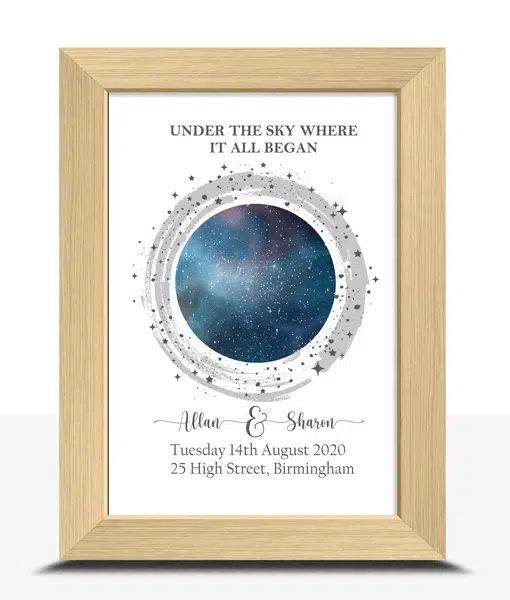Personalised Night Sky – Star Map Gift Anniversary Gifts