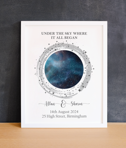 Personalised Night Sky – Star Map Gift Anniversary Gifts