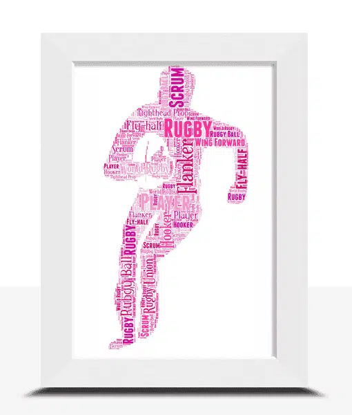 Personalised Rugby Player Word Art Gift Sport Gifts