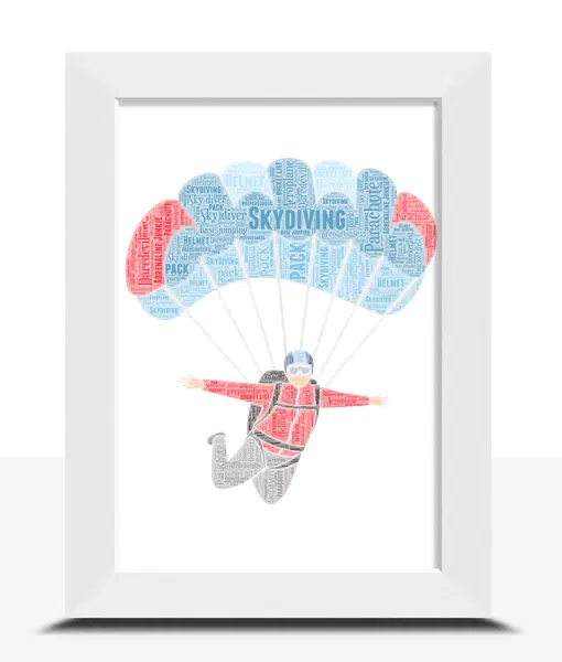Skydiving Personalised Word Art – Skydiver Gift Sport Gifts