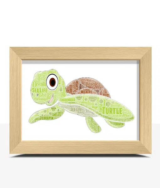 Personalised Turtle Word Art Print Animal Prints