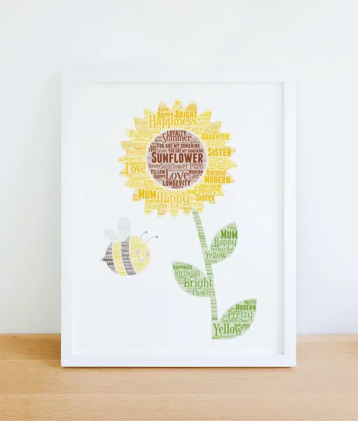 Personalised Sunflower Word Art