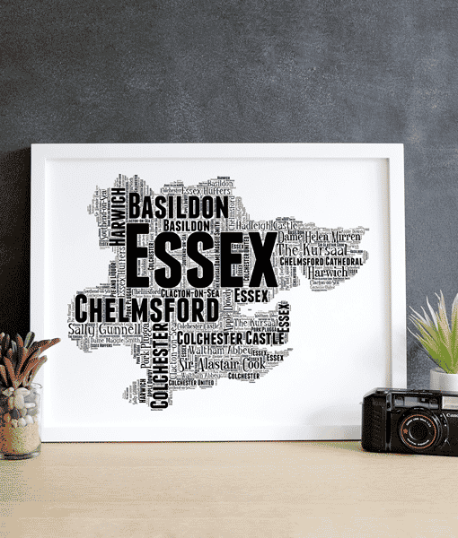 Personalised Essex Word Art Map Maps