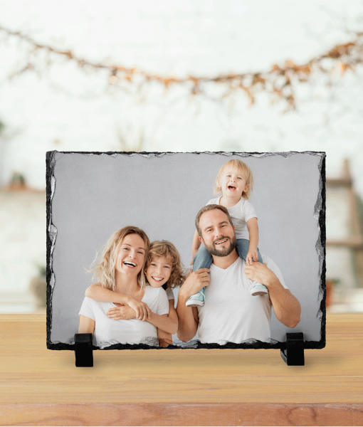 Personalised Rectangle Rock Photo Slate – With Stand Anniversary Gifts