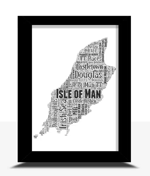 Personalised Isle of Man – Word Art Map Print Maps