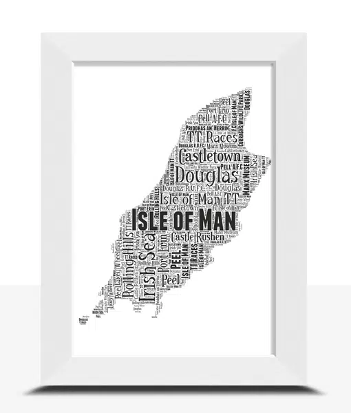 Personalised Isle of Man – Word Art Map Print Maps